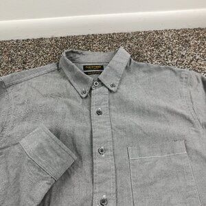 Flint & Tinder Shirt Texas Made Oxford L/S Button Up Gray Mens Medium